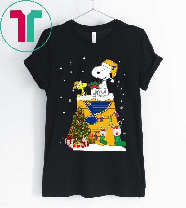 St Louis Blues Snoopy Woodstock Christmas T-Shirt