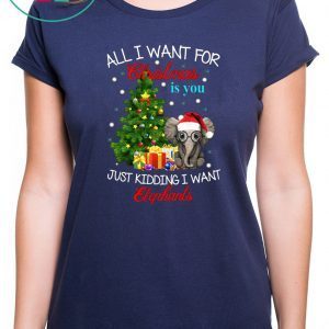All I want for Christmas is you Just kidding I want Elephants T-Shirt