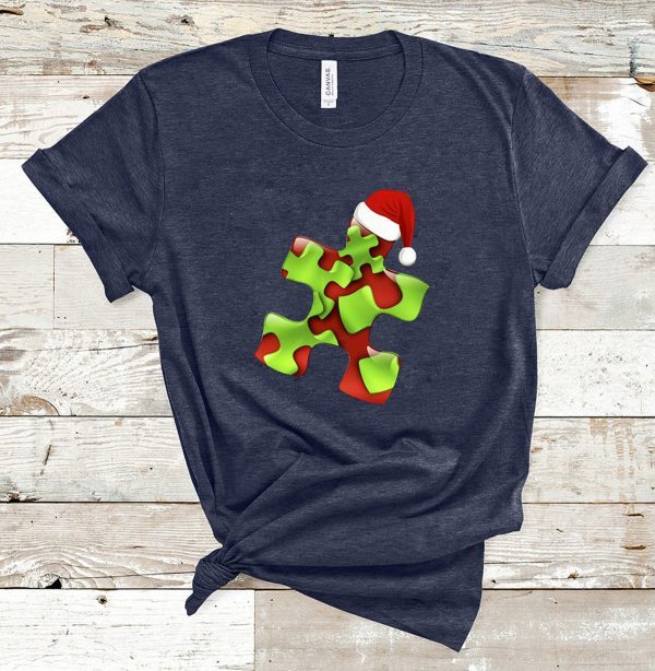 Autism santa christmas xmas t-shirt
