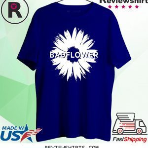 BADFLOWER FLOWER BLACK TEE SHIRT