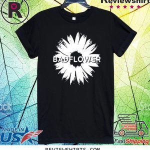 BADFLOWER FLOWER BLACK TEE SHIRT