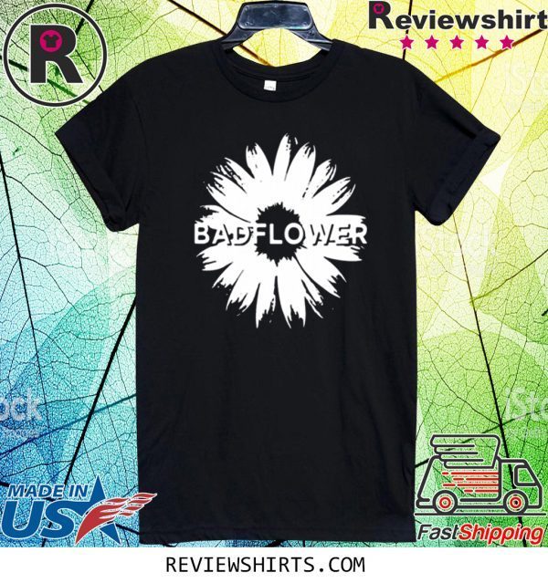 BADFLOWER FLOWER BLACK TEE SHIRT