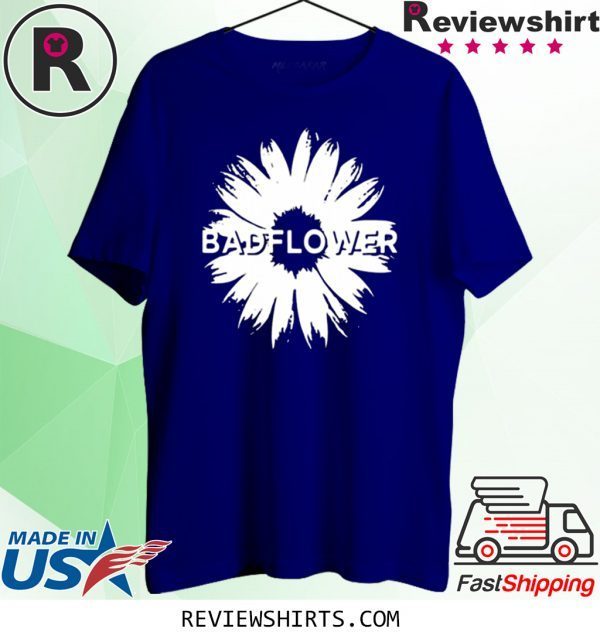 BADFLOWER FLOWER BLACK TEE SHIRT