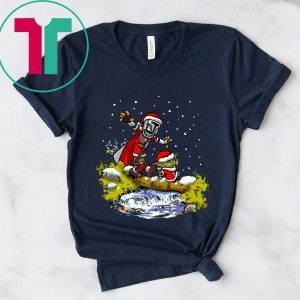Baby Yoda Star Wars Walking Under The Snow Christmas Xmas T-Shirt
