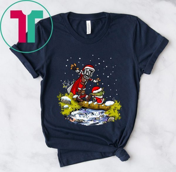 Baby Yoda Star Wars Walking Under The Snow Christmas Xmas T-Shirt