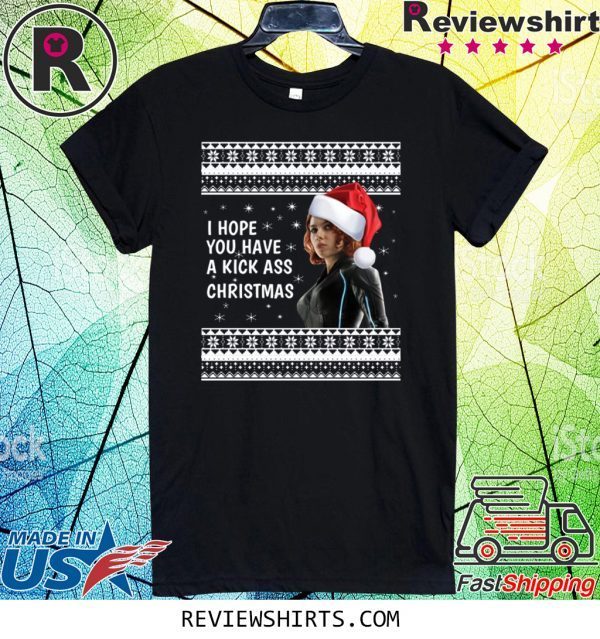 Black Widow I Hope You Have A Kick Ass Christmas Xmas T-Shirt