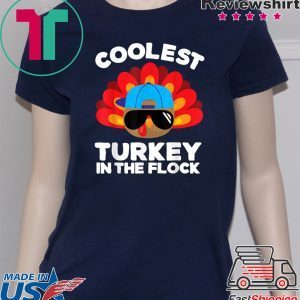 Boys Thanksgiving Shirt For Kids Toddlers Coolest Turkey T-Shirt