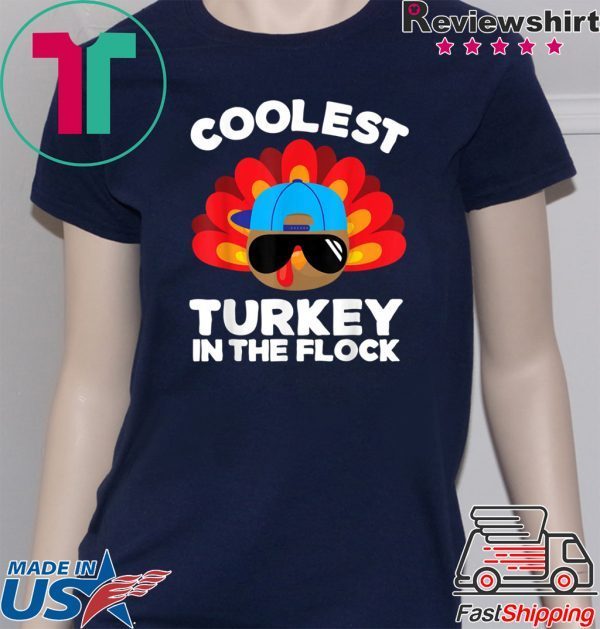 Boys Thanksgiving Shirt For Kids Toddlers Coolest Turkey T-Shirt