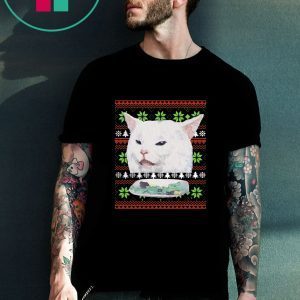 Cat Woman Yelling at cat Christmas T-Shirt