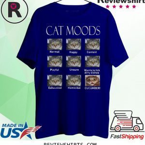 Cat moods Feelings face tee shirt