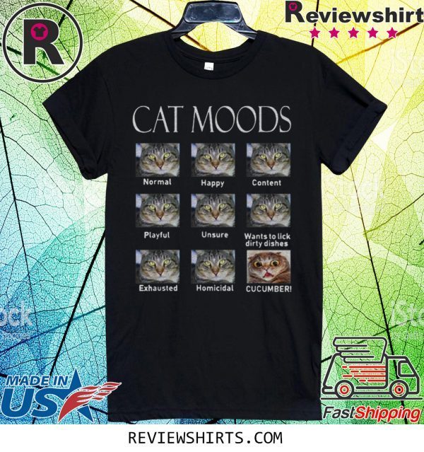 Cat moods Feelings face tee shirt