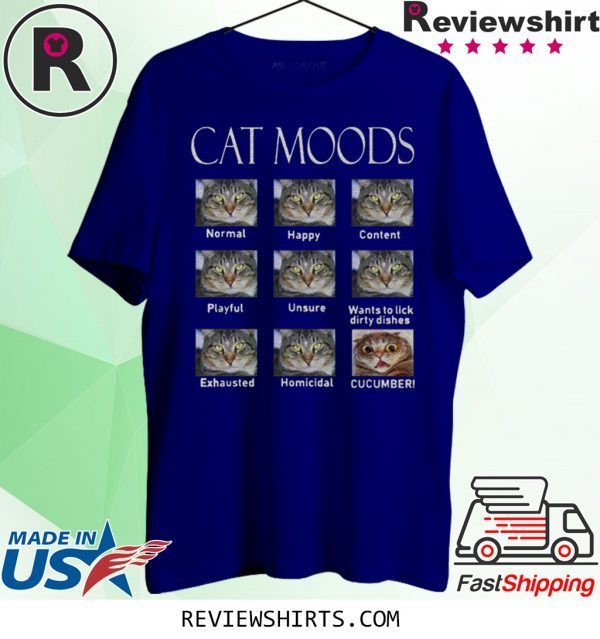 Cat moods Feelings face tee shirt