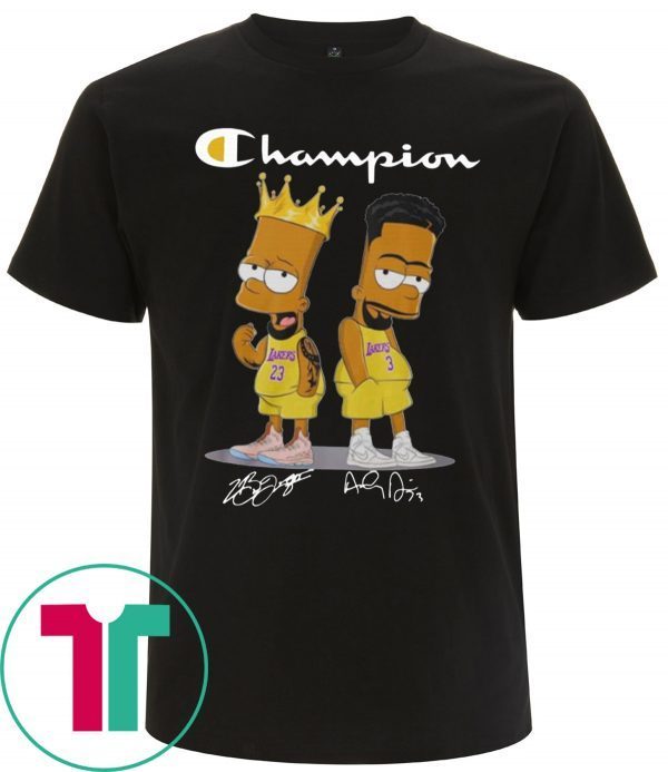 Champion Lebron James Jersey Lakers The Simpsons Signatures Tee Shirt