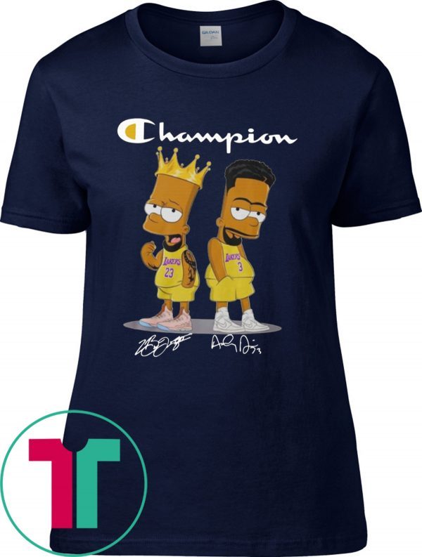 Champion Lebron James Jersey Lakers The Simpsons Signatures Tee Shirt