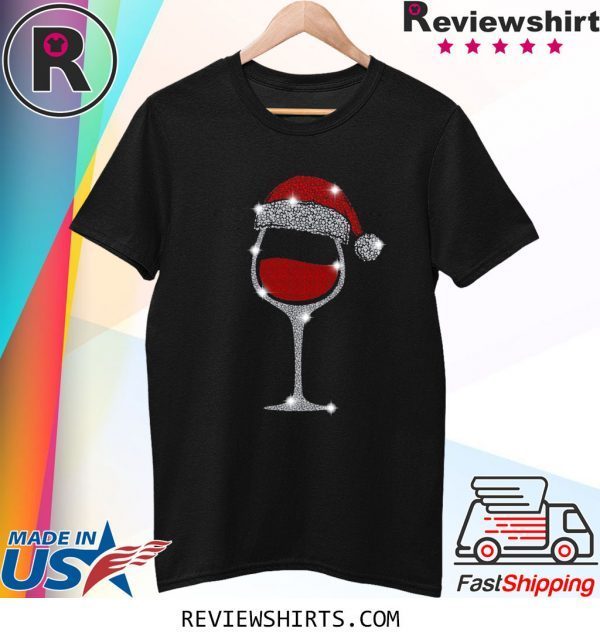 Diamond Wine Glasses Christmas Xmas Tee Shirt