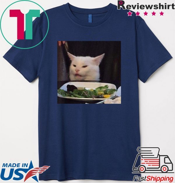 Dinner Table Cat Meme Funny Internet Yelling Confused Gift Tee Shirt