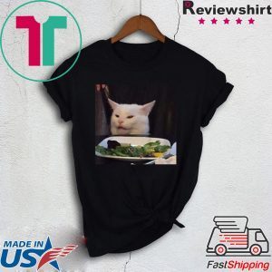 Dinner Table Cat Meme Funny Internet Yelling Confused Gift Tee Shirt