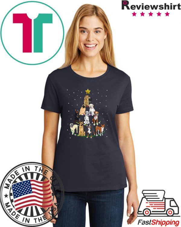 Dog Lover Christmas Tree T-Shirt