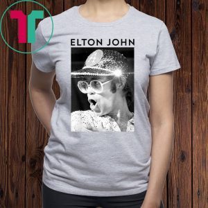 Elton John Official Black & White Photo Sequin Cap Shirts