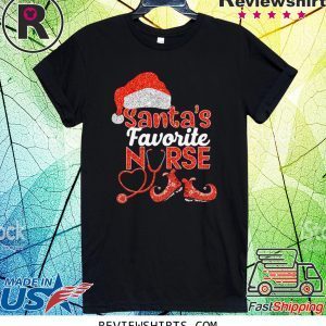 Glitter Santas Favorite Nurse Christmas 2020 T-Shirt
