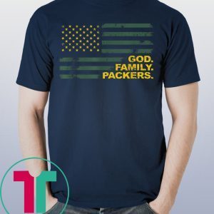 God Family Packers Pro Us Flag T-Shirt