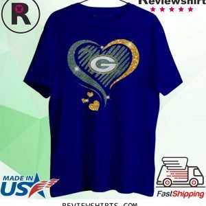 Green Bay Packers Heart Diamond Tee Shirt