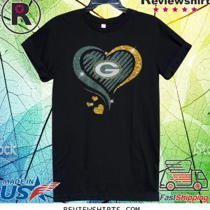 Green Bay Packers Heart Diamond Tee Shirt