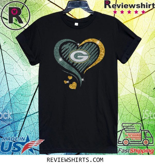 Green Bay Packers Heart Diamond Tee Shirt