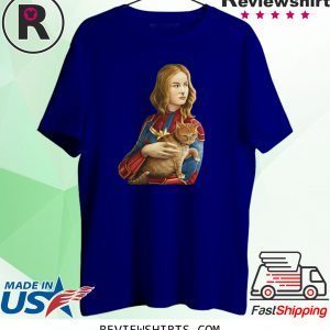 Heroine With An Cat Captain Marvel Tee Shirt