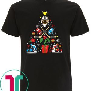 Ice Hockey Christmas Ornament Tree Xmas T-Shirt