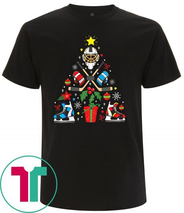 Ice Hockey Christmas Ornament Tree Xmas T-Shirt
