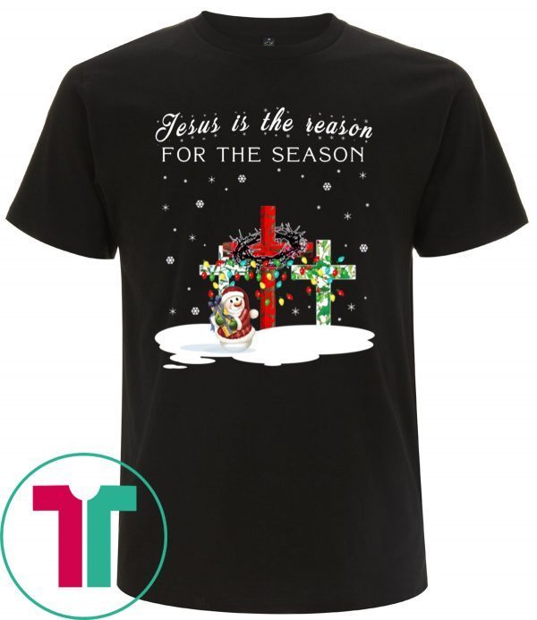 Jesus Is The Reason For The Season Snowman Christmas Tee Shirt