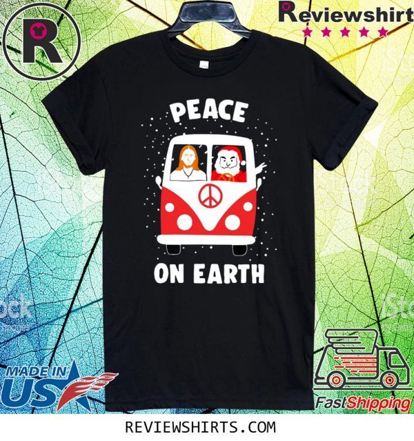 Jesus and Satan Peace on earth Christmas Xmas T-Shirt