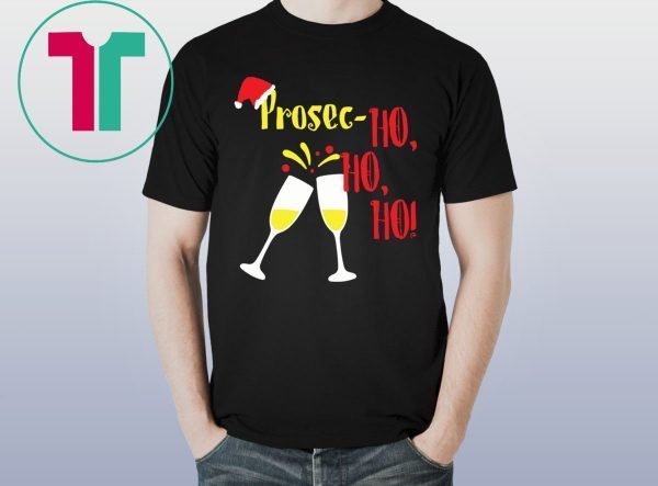 Prosec Ho Ho Ho Wine Christmas Celebration Black Shirt