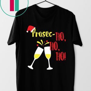 Prosec Ho Ho Ho Wine Christmas Celebration Black Shirt