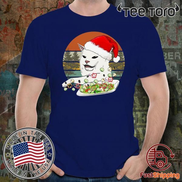 Santa Woman Yelling At A Cat Vintage Shirt T-Shirt