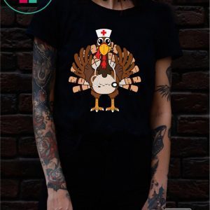 Thanksgiving Scrub Tops Women Turkey Nurse Holiday Nursing Premium T-Shirt