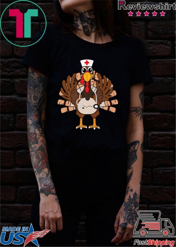 Thanksgiving Scrub Tops Women Turkey Nurse Holiday Nursing Premium T-Shirt