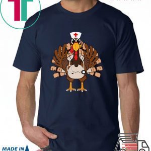 Thanksgiving Scrub Tops Women Turkey Nurse Holiday Nursing Premium T-Shirt