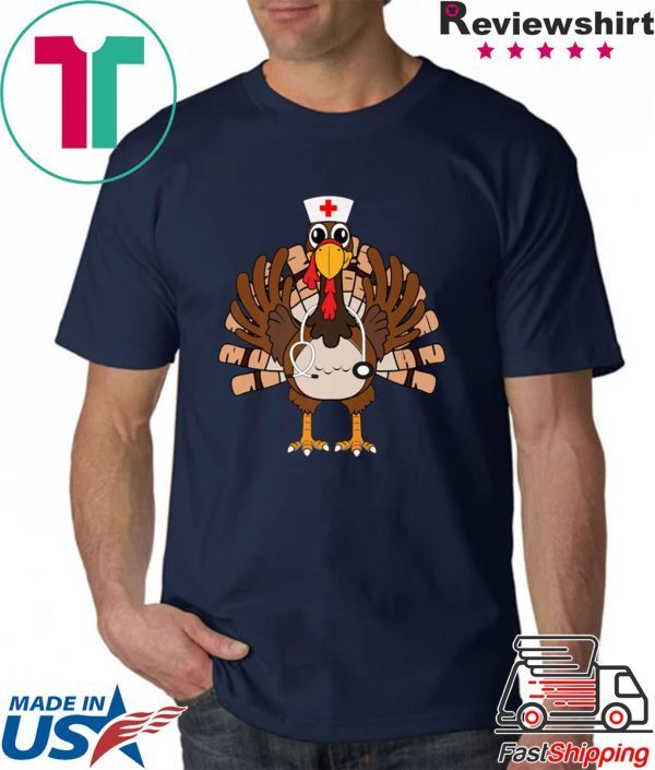 Thanksgiving Scrub Tops Women Turkey Nurse Holiday Nursing Premium T-Shirt