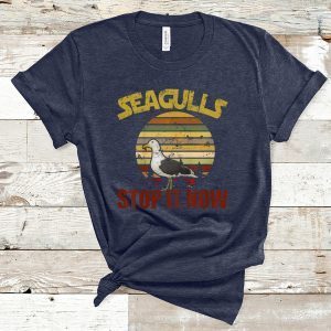 Vintage Retro Seagulls Bird Lover Stop It Now Funny Seagulls T-Shirt