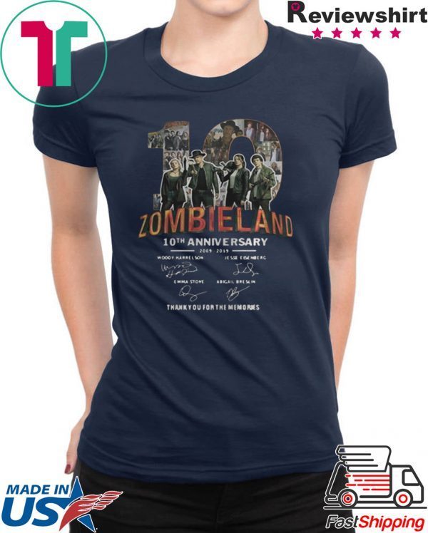 Zombieland 10th Anniversary 2009 2019 Signatures shirt