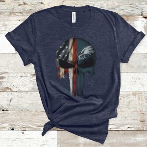 philadelphia eagles american flag punisher skull tee shirt