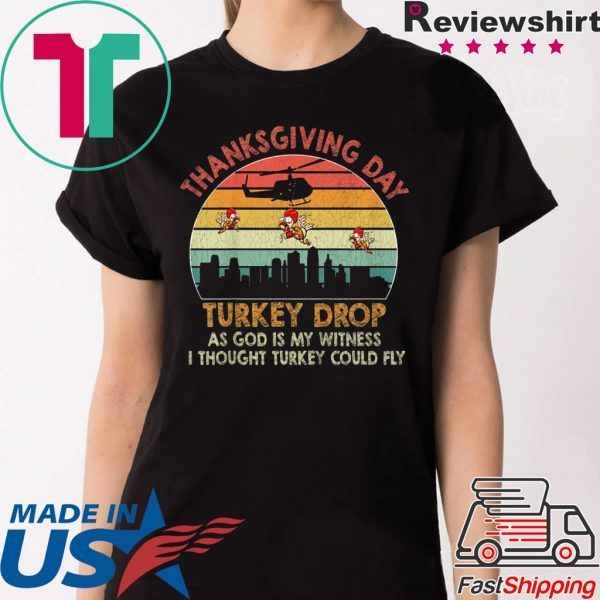 retro vintage turkey drop thanksgiving tee shirt