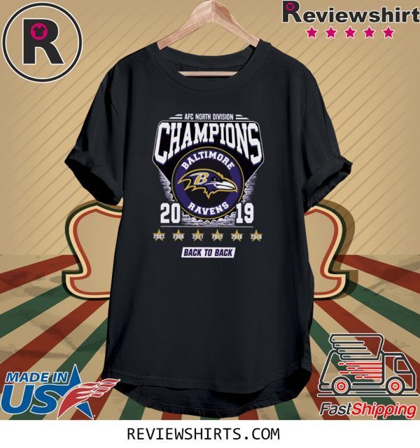 Afc North Division Champions Baltimore Ravens 2019 Back To Back T-Shirt