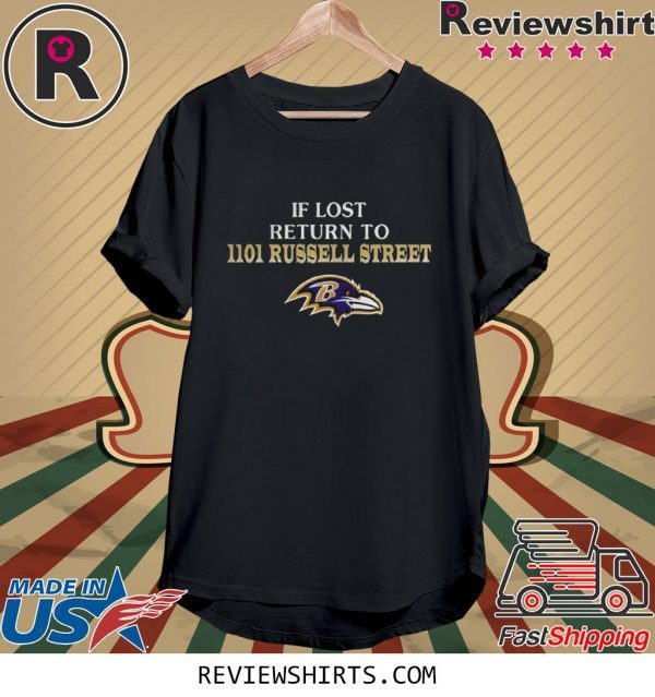 BALTIMORE RAVENS IF LOST RETURN TO IIOI RUSSELL STREET T-SHIRT