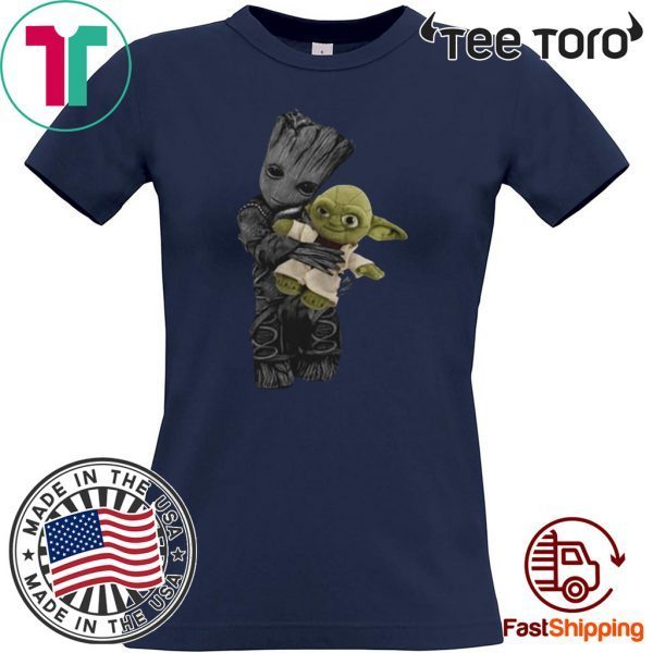 Baby Groot Hugging Baby Yoda Gift T Shirt