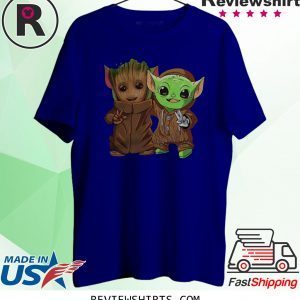 Baby Groot and Yoda baby is Friends T-Shirt