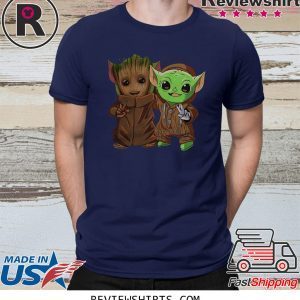 Baby Groot and Yoda baby is Friends T-Shirt