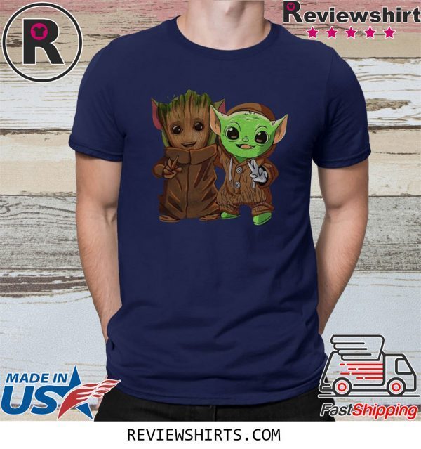 Baby Groot and Yoda baby is Friends T-Shirt